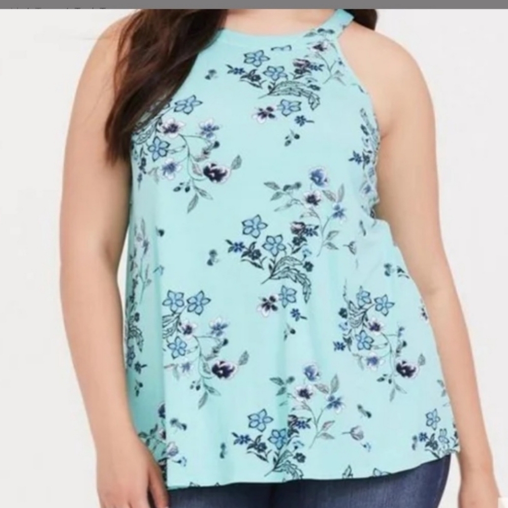 Torrid High Neck Floral Tank